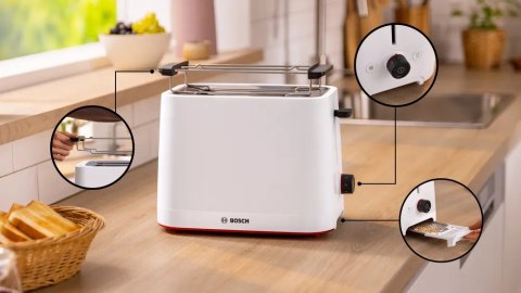 Bosch Toster kompaktowy Bosch | TAT3M121 MyMoment | Liczba gniazd 2 | Materiał obudowy tworzywo sztuczne | Biały