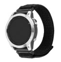 Fixed Stały | Sportowy pasek do Garmin QuickFit 22mm | 160-210 mm | Czarny | Nylon