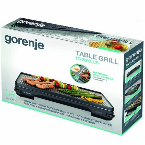 Gorenje Gorenje | Grill | TG2000LCB | Stół | 2000 W | Czarny