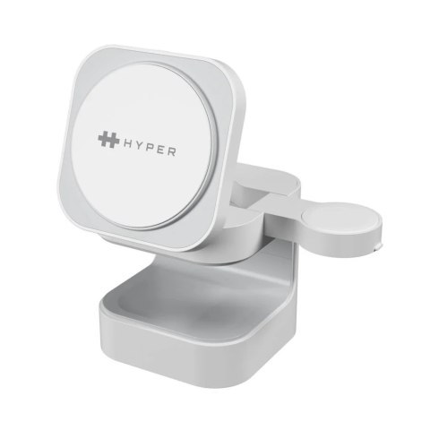 Hyper Magnetyczna podstawka ładująca Hyperjuice® Qi2 3 w 1, biała | Hyper