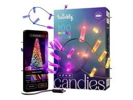 Twinkly Twinkly Candies 100 diod LED RGB w kształcie świec, przezroczysty przewód, USB-C|Twinkly