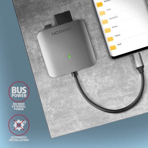 AXAGON AXAGON Aluminum high-speed USB-C 3.2 Gen 1 memory card reader, 3 slots | CRE-S3C