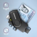 AXAGON AXAGON Compact travel USB-A + USB-C contact Smart/ID card and SD/microSD/SIM card reader | CRE-SMP2A