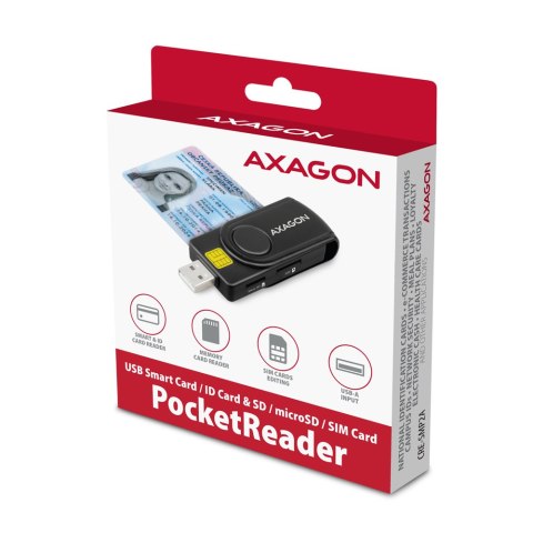 AXAGON AXAGON Compact travel USB-A + USB-C contact Smart/ID card and SD/microSD/SIM card reader | CRE-SMP2A