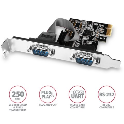 AXAGON AXAGON PCI-Express card with two 250 kbps serial ports | PCEA-S2N