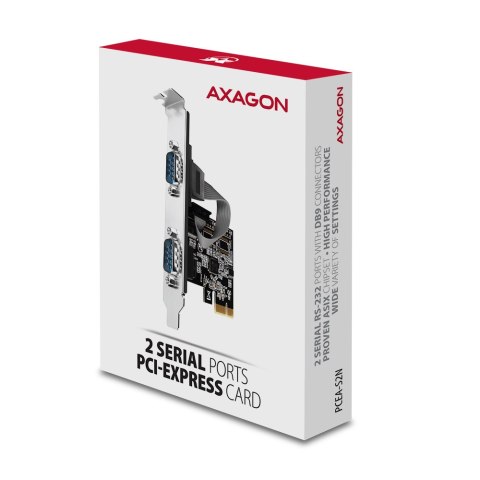 AXAGON AXAGON PCI-Express card with two 250 kbps serial ports | PCEA-S2N
