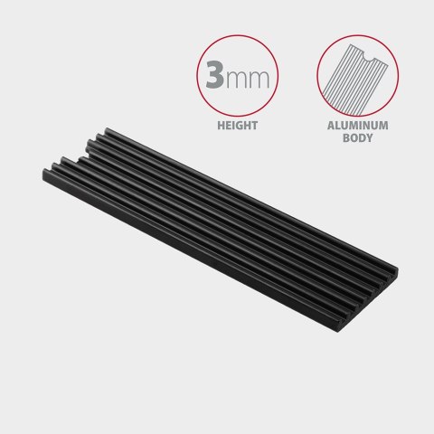 AXAGON AXAGON Passive aluminum heatsink for all M.2 SSDs, size 2280, high 3 mm | CLR-M2L3
