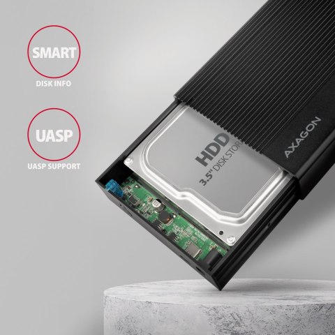 AXAGON AXAGON Ribbed aluminum USB 3.2 Gen 1 - SATA 6G external box for 3.5" HDD