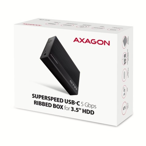 AXAGON AXAGON Ribbed aluminum USB 3.2 Gen 1 - SATA 6G external box for 3.5" HDD