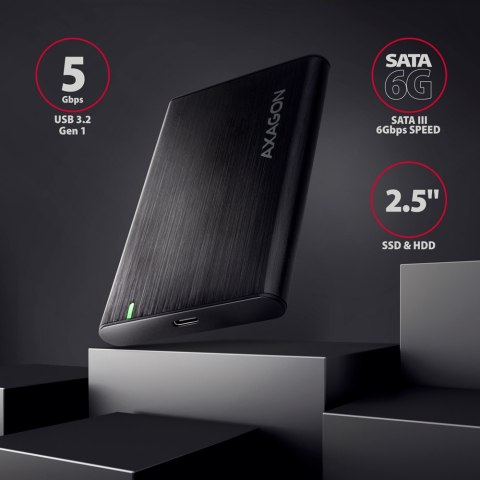 AXAGON AXAGON Screwless aluminum USB 3.2 Gen 1 - SATA 6G external box for 2.5" SSD/HDD