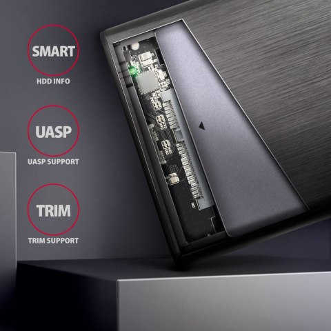 AXAGON AXAGON Screwless aluminum USB 3.2 Gen 1 - SATA 6G external box for 2.5" SSD/HDD