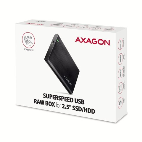 AXAGON AXAGON Screwless aluminum USB 3.2 Gen 1 - SATA 6G external box for 2.5" SSD/HDD