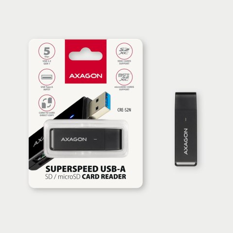 AXAGON AXAGON Slim super-speed USB 3.2 Gen 1 card reader with a direct USB-A connector | CRE-S2N