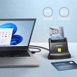 AXAGON AXAGON Universal desktop USB contact Smart card/ID card reader with long, USB-A cable | CRE-SM4N