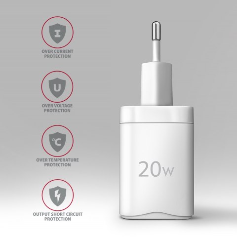 AXAGON AXAGON Wallcharger 2x port (USB-A + USB-C), 20W | ACU-PQ20W