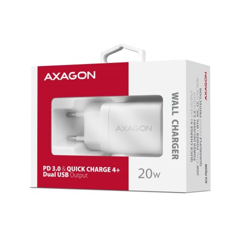 AXAGON AXAGON Wallcharger 2x port (USB-A + USB-C), 20W | ACU-PQ20W