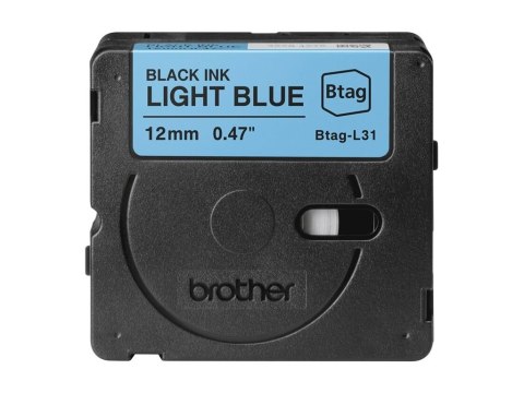 Brother Brother BTAG-L31 BTAGL31 12mm Black on light blue tape