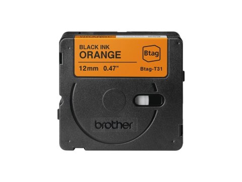 Brother Brother BTAG-T31 BTAGT31 12mm Black on orange tape