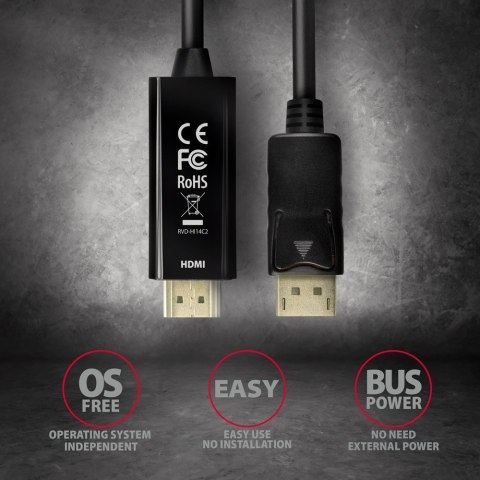 AXAGON AXAGON | Active cable | DisplayPort to HDMI | 1.8 m