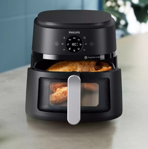 Philips Philips NA231/00 Airfryer, 1700 W, pojemność patelni 6,2 l, czarny, srebrny | Philips Airfryer | NA231/00 | moc 1700 W | pojemno