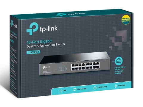TP-LINK TP-LINK | Przełącznik | TL-SG1016D | Niezarządzalny | Biurkowy/do montażu w szafie | Ilość portów 10/100 Mb/s (RJ-45) | Ilość po