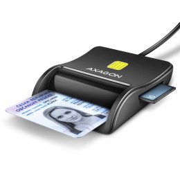 AXAGON AXAGON Compact desktop USB contact Smart/ID & SD/microSD/SIM card reader with long, USB-A cable | CRE-SM3SD