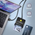 AXAGON AXAGON Compact desktop USB contact Smart/ID & SD/microSD/SIM card reader with long, USB-A cable | CRE-SM3SD