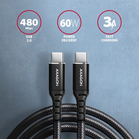 AXAGON AXAGON Data and charging cable, 1.5 m | BUCM-CM15AB | USB Type C to USB Type C