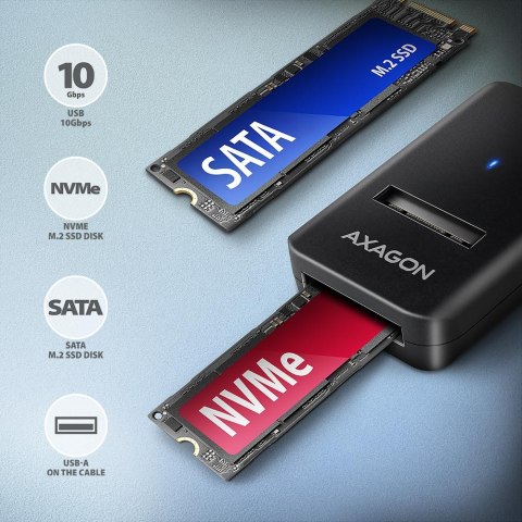 AXAGON AXAGON USB-A 10Gbps - M.2 NVMe and SATA SSD Adapter | ADM2-AM