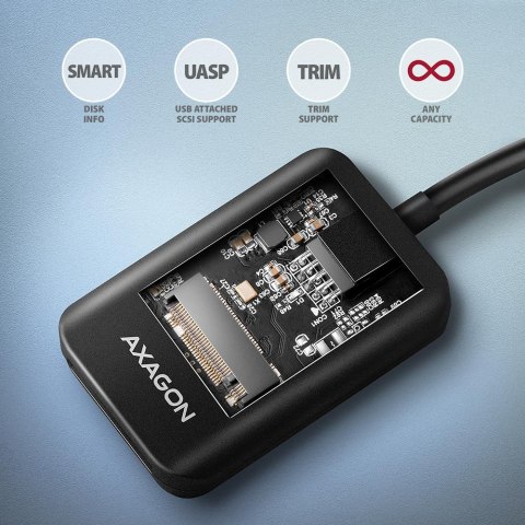 AXAGON AXAGON USB-A 10Gbps - M.2 NVMe and SATA SSD Adapter | ADM2-AM