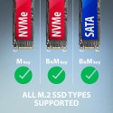 AXAGON AXAGON USB-A 10Gbps - M.2 NVMe and SATA SSD Adapter | ADM2-AM