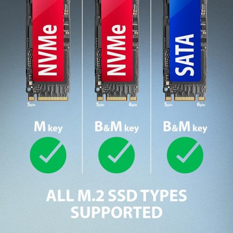 AXAGON AXAGON USB-A 10Gbps - M.2 NVMe and SATA SSD Adapter | ADM2-AM