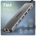AXAGON AXAGON USB-C 5Gbps DUAL 4K DISPLAY 7in1 Hub | HMC-7HX2