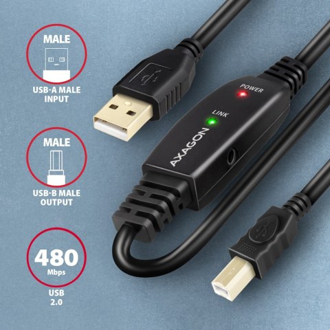 AXAGON AXAGON USB repeater cable, 10 m | ADR-210B | USB Type A - USB Type B