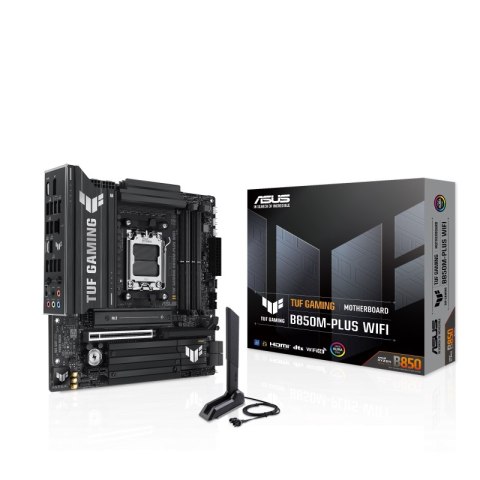 Asus Asus TUF GAMING B850M-PLUS WIFI | Processor family AMD | Processor socket AM5 | DDR5 | Supported hard disk drive interfaces M.2,