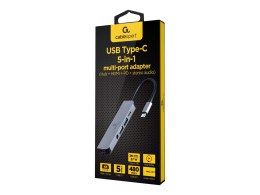 Cablexpert Cablexpert USB Type-C 5-in-1 multi-port adapter (Hub + HDMI + PD + stereo audio) | A-CM-COMBO5-02