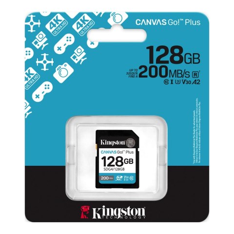 Kingston Kingston | Canvas Go! Plus | 128 GB | SD | Flash memory class Class 10, UHS-I, U3, V30