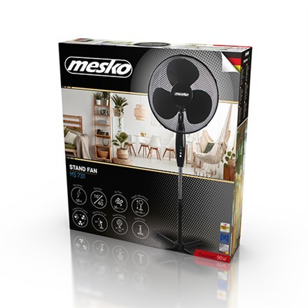 Mesko Mesko | Fan | MS 7311 | Stand Fan | Black | Diameter 40 cm | Number of speeds 3 | Oscillation | 45 W | No