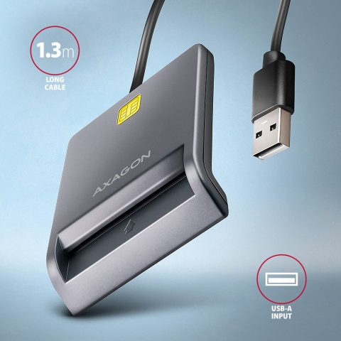 AXAGON AXAGON CRE-SM3T USB-A Czytnik FlatReader kart inteligentnych
