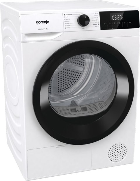Gorenje Gorenje Dryer Machine | DHNE82 | Energy efficiency class Class A++ | Front loading | 8 kg | LED | Depth 55 cm | White