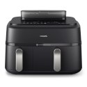 Philips Philips | Airfryer z podwójnym koszem | NA551/00 Seria 5000 | Moc 2750 W | Pojemność 9 l | RapidAir Plus i Air Steam | Czarny