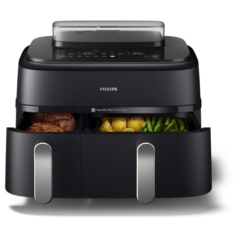 Philips Philips | Airfryer z podwójnym koszem | NA551/00 Seria 5000 | Moc 2750 W | Pojemność 9 l | RapidAir Plus i Air Steam | Czarny