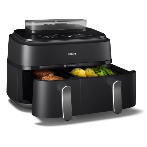 Philips Philips | Airfryer z podwójnym koszem | NA551/00 Seria 5000 | Moc 2750 W | Pojemność 9 l | RapidAir Plus i Air Steam | Czarny