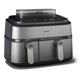 Philips Philips NA555/09 Airfryer z podwójnym koszem i funkcją pary, seria 5000, 9 l, stal nierdzewna/czarny
