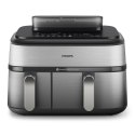 Philips Philips NA555/09 Airfryer z podwójnym koszem i funkcją pary, seria 5000, 9 l, stal nierdzewna/czarny