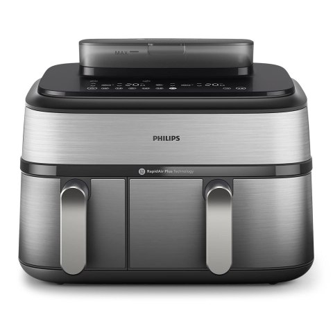 Philips Philips NA555/09 Airfryer z podwójnym koszem i funkcją pary, seria 5000, 9 l, stal nierdzewna/czarny