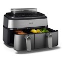 Philips Philips NA555/09 Airfryer z podwójnym koszem i funkcją pary, seria 5000, 9 l, stal nierdzewna/czarny