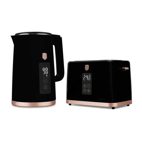 CZAJNIK ELEKTRYCZNY 1,7L + TOSTER CYFROWY BERLINGER HAUS BH-9540 BLACK ROSE