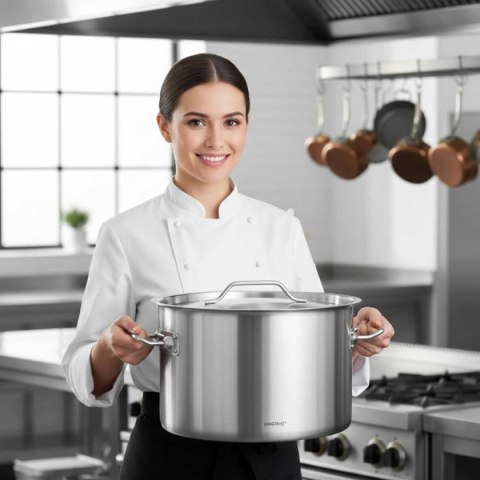 GARNEK GASTRONOMICZNY Z POKRYWĄ STALOWĄ Ø38cm 27L KINGHOFF KH-2025
