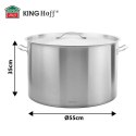 GARNEK GASTRONOMICZNY Z POKRYWĄ STALOWĄ Ø55cm 83L KINGHOFF KH-2029